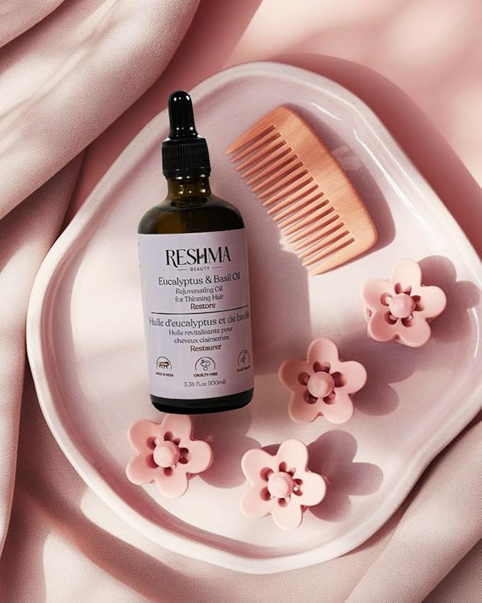 Reshma Beauty Eucalyptus & Basil Oil – Henna Infused Rejuvenating Oil for Thinning Hair | Restores, Strengthens & Nourishes-Velvo Beauty