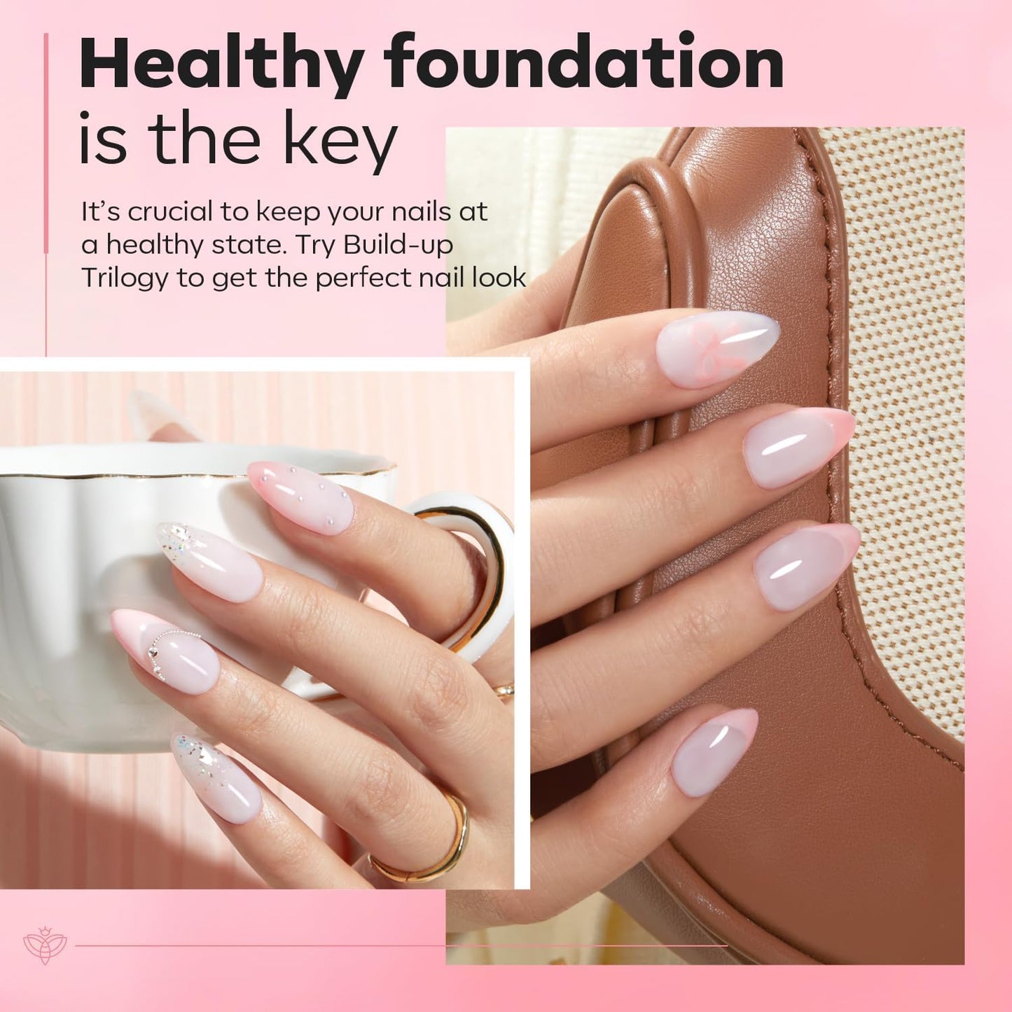 modelones Nail Dehydrator and Primer with Builder Nail Gel, 3Pcs Cover Nude Pink LED Gel Builder Polish Base Coat Prep Dehydrate & Bond Primer for Apex Building Thickening 10ml Home DIY Salon-Velvo Beauty