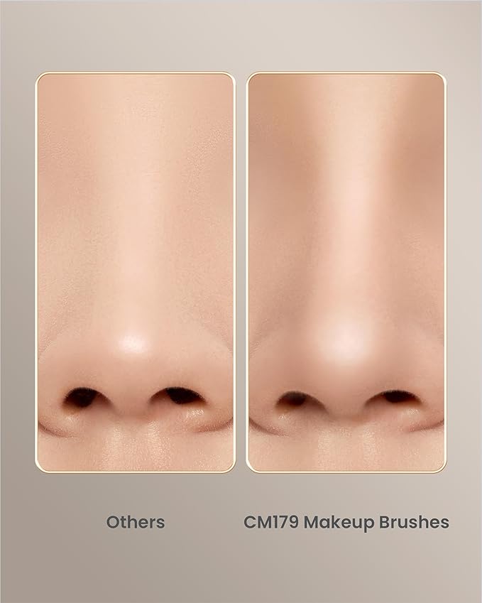 Desert Oak Series Nose Contour Brush - Angled Pony Hair Bristles for Seamless Sculpting, Dual-Use with Cream/Powder, Ebana Handle & Brass Ferrule (CM 179)-Velvo Beauty