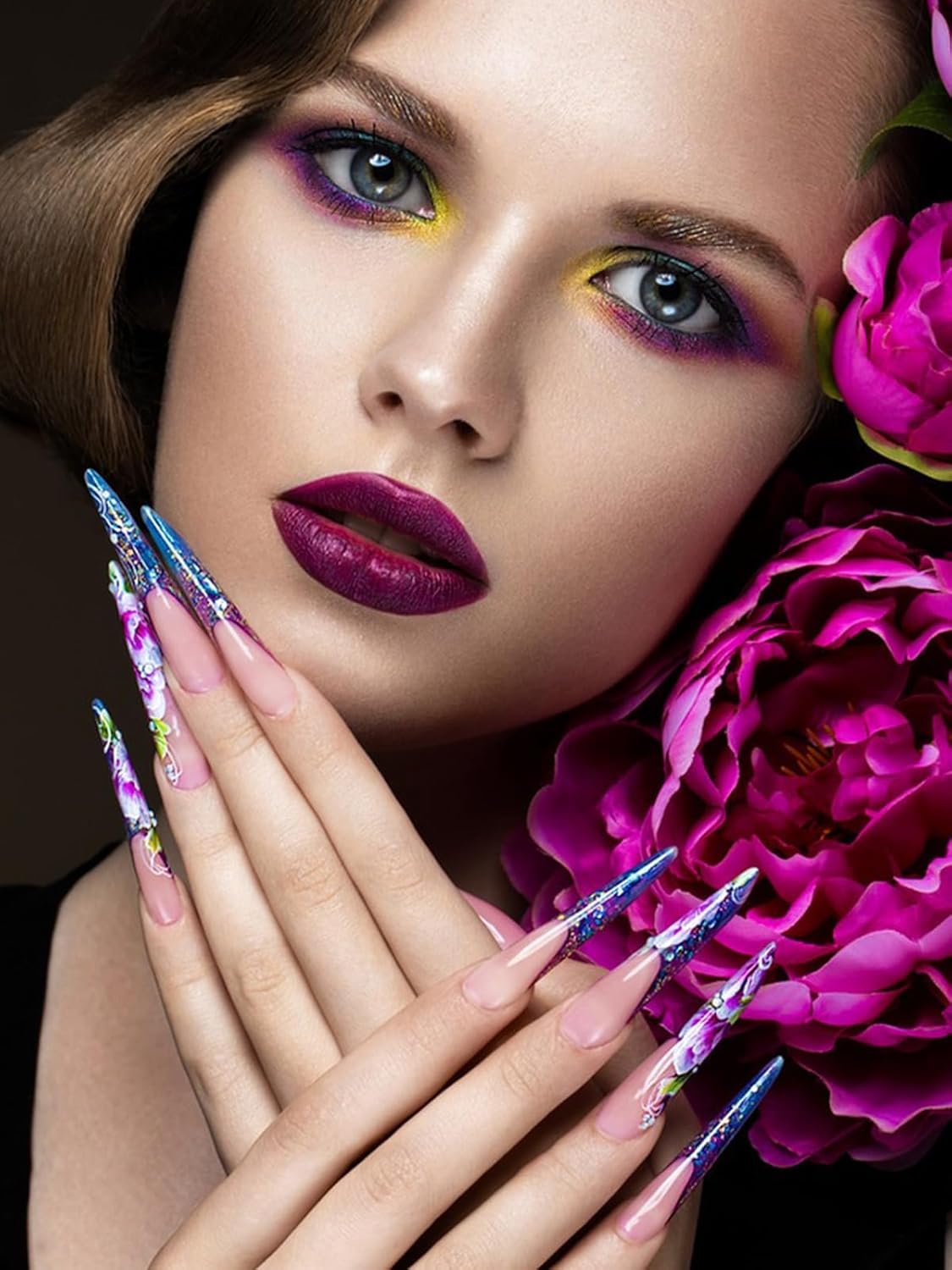 TOROKOM Nail Dual Forms for Poly Nail Gel, 120Pcs Stiletto Extension Gel Nail Molds Clear Acrylic Nail Tips, Full Cover Reusable Nail Forms for Builder Nail Gel Nail Art Design Salon&DIY-Velvo Beauty