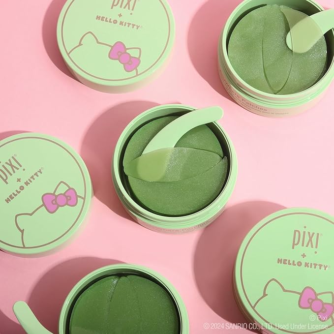 Pixi + Hello Kitty AnyWhere Patches, Multipurpose Hydrogel Under-Eye Patches, Hyaluronic, Caffeine & Retinol Eye Patches For Under Eyes, Revitalize Eye Area, 45 pairs / 90 Patches-Velvo Beauty