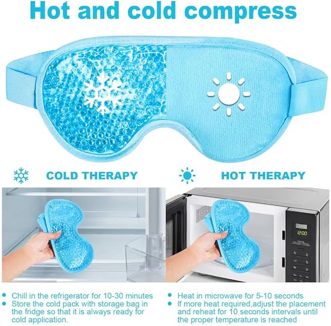 ONLYSKY BEAUTY Cold Eye Mask Cooling Gel Eye-Mask for Dry Eyes, Eye relax and Pressure Release as Gift for women (Blue)-Velvo Beauty