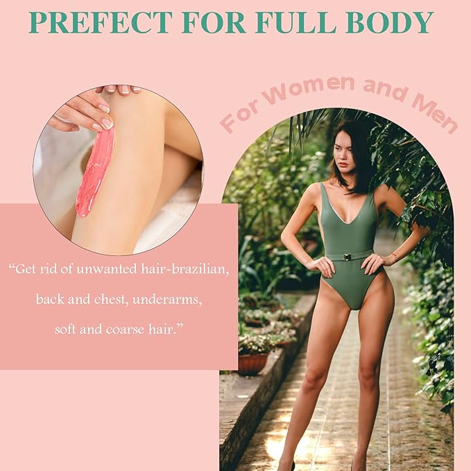 Wax Beads Bulk, 52.8oz Depilatory Painless Wax Beans Quick Hair Removal for Body Skin, Long Lasting for Back, Chest, Leg, At Home Waxing Choice-Velvo Beauty