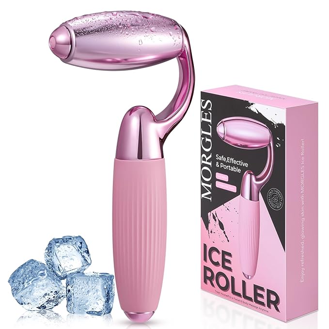 MORGLES Ice Roller for Face and Eyes, Ice Face Roller for Women Skin Care, Cold Facial Roller for Puffiness, Migraine Relief and Lymphatic Drainage-Velvo Beauty