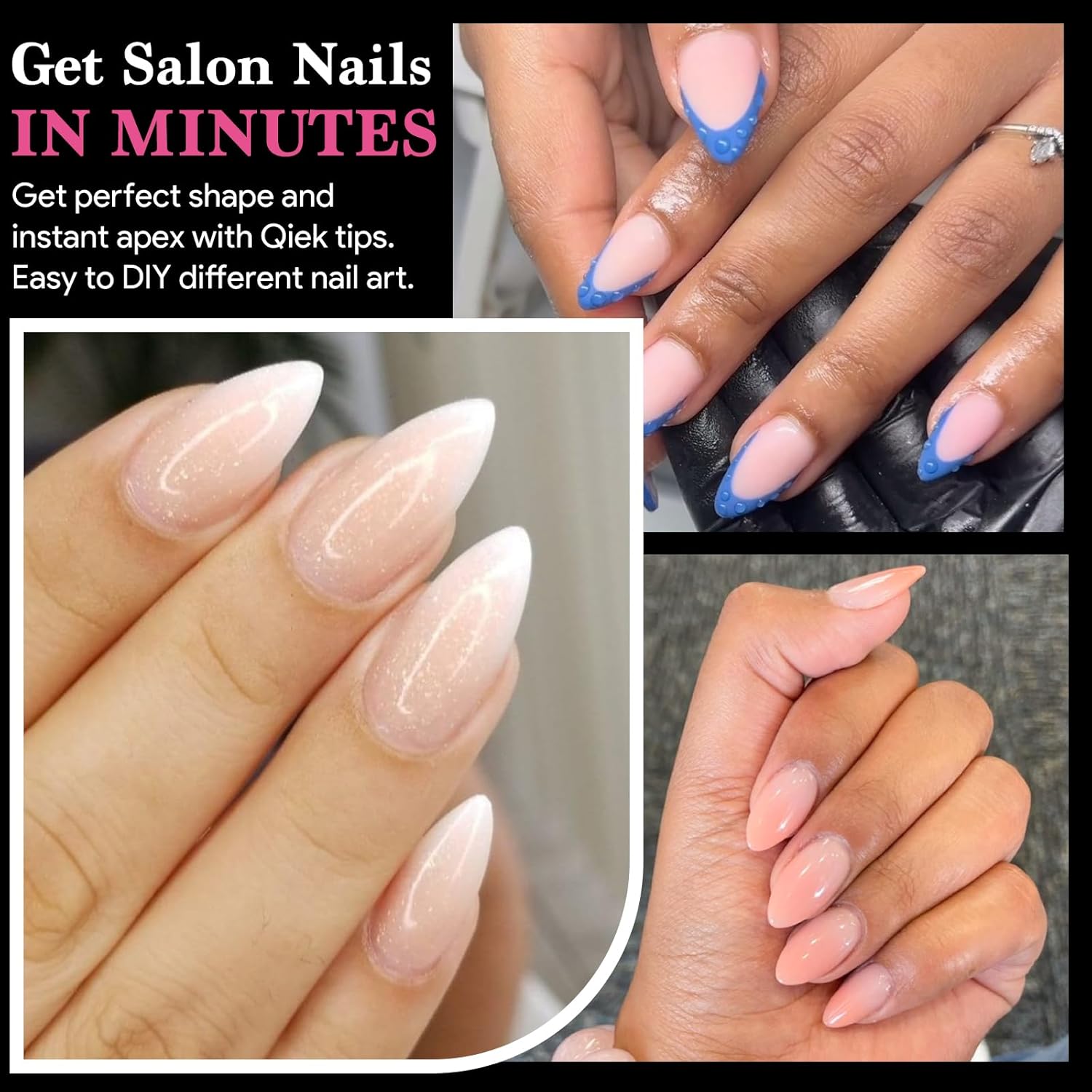 Short Water-drop False Nail Tips, 15 Sizes 510 PCS Clear Soft Press On Fake Nail Pre-shaped Half Matte Full Cover Gel Nail Tips Extensions Strong Long Lasting for DIY Beginners & Salon Manicure-Velvo Beauty