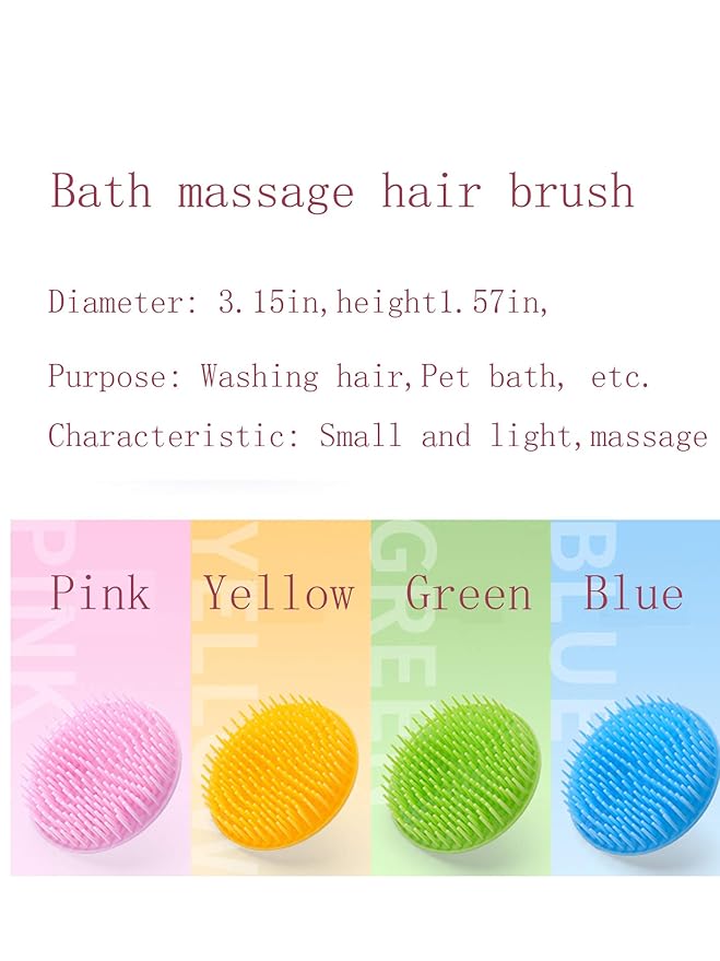 Hair Scalp Brush Dandruff Cleaning Brush Shower Scalp Shampoo Brush Scalp Massager Pack of 4(Green and Yellow)-Velvo Beauty
