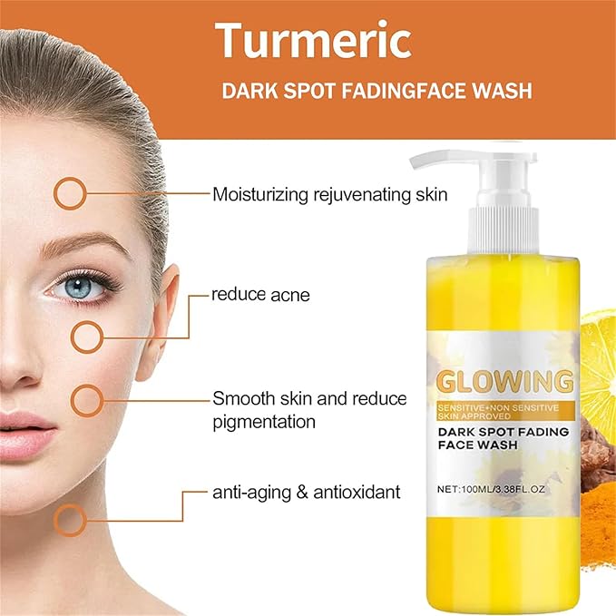 Turmeric Glow Combo Skincare Set, Turmeric Glow Face Wash Combo Set Include Glow Turmeric Face Scrub, Turmeric Facial Cleanser, Turmeric Face Cream, Moisturizer Skincare Sets for Women Men, 3PCS-Velvo Beauty