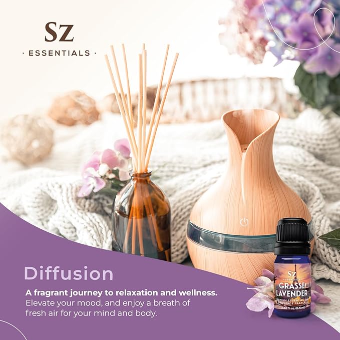 Grasse Lavender Essential Oil - France - Beautiful Floral Lavender Scent with Pine Notes - Lavandula stoechas - 100% Pure & Undiluted - Aromatherapy- Therapeutic Grade & Vegan 0.22 oz-Velvo Beauty