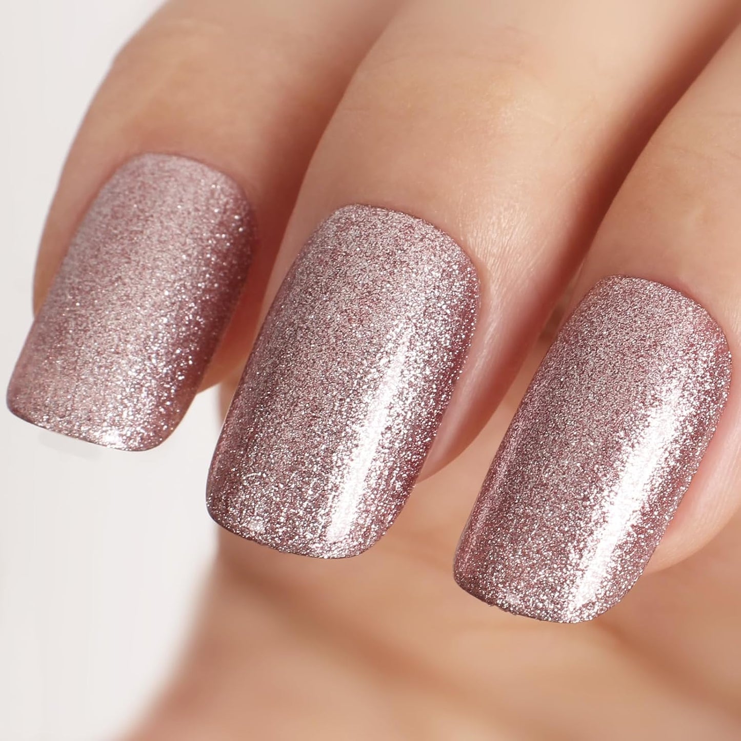 Rose Gold Super Glitter Gel Nail Polish,15ml UV/LED Soak Off Sparkly Rose Gold Gel Polish for Manicure Salon or DIY Nail Art at Home,Holiday Party Color - GP0090-Velvo Beauty