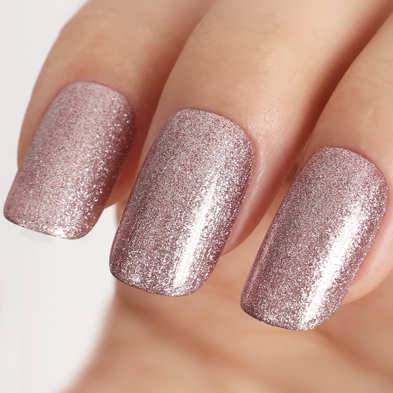 Rose Gold Super Glitter Gel Nail Polish,15ml UV/LED Soak Off Sparkly Rose Gold Gel Polish for Manicure Salon or DIY Nail Art at Home,Holiday Party Color - GP0090-Velvo Beauty