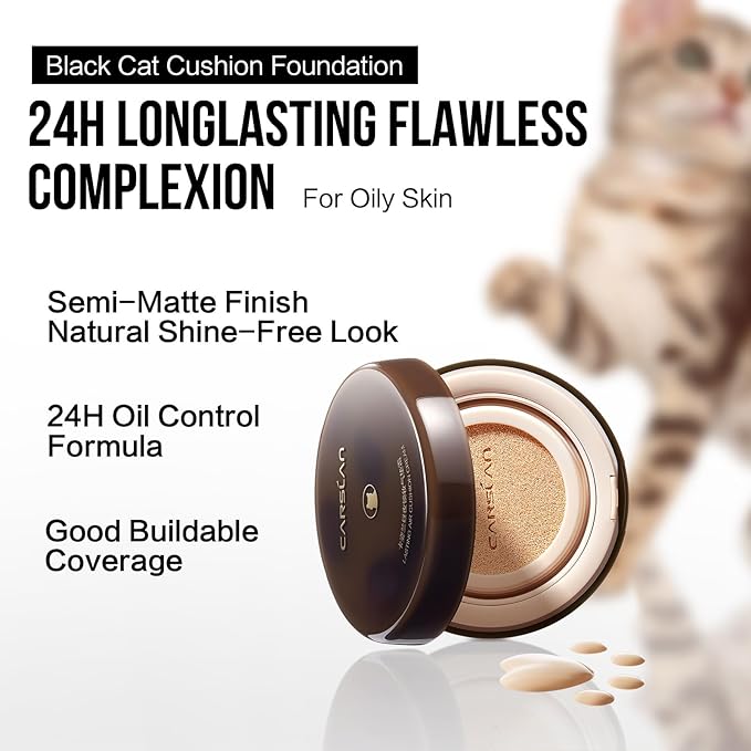 Lasting Air Cushion Cream Face Foundation Makeup, Lightweight, Medium to Full Coverage, Semi-Matte, Long-Lasting Oil Control Finish Foundation, P02 Fair For Oil Skin (Refill Included)-Velvo Beauty