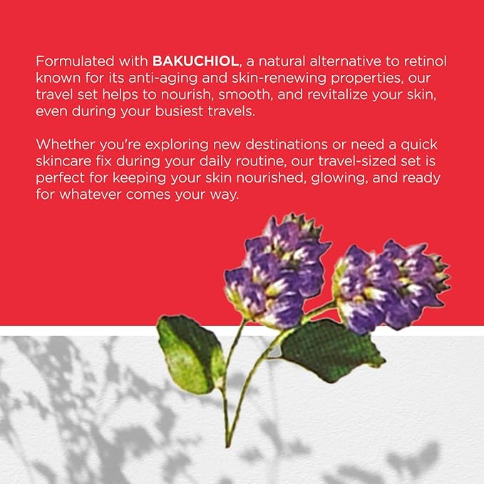 REVLON Get Carried Away Trio Nourishing Travel Set, Bakuchiol Infused, Nourishing Body Wash, Body Lotion, Exfoliating Body Scrub, 3 Count (2.88 fl oz)-Velvo Beauty