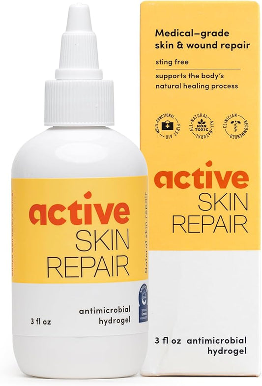 Active Skin Repair First Aid Healing Skin Hydrogel - Natural & Non-Toxic Repairing Ointment with Hypochlorus Acid for Minor Cuts, Wounds, Scrapes, Rashes, Sunburns, & More, 3 oz-Velvo Beauty