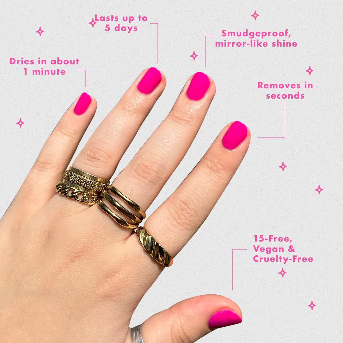 Olive & June Quick Dry Nail Polish | Instant Fast-Drying Smudgeproof Color | 15-free, Vegan Cruelty-Free Formula | Lasts up to 5 Days | Salon-Quality Manicure Pedicure at Home | Wildest Magenta Purple-Velvo Beauty