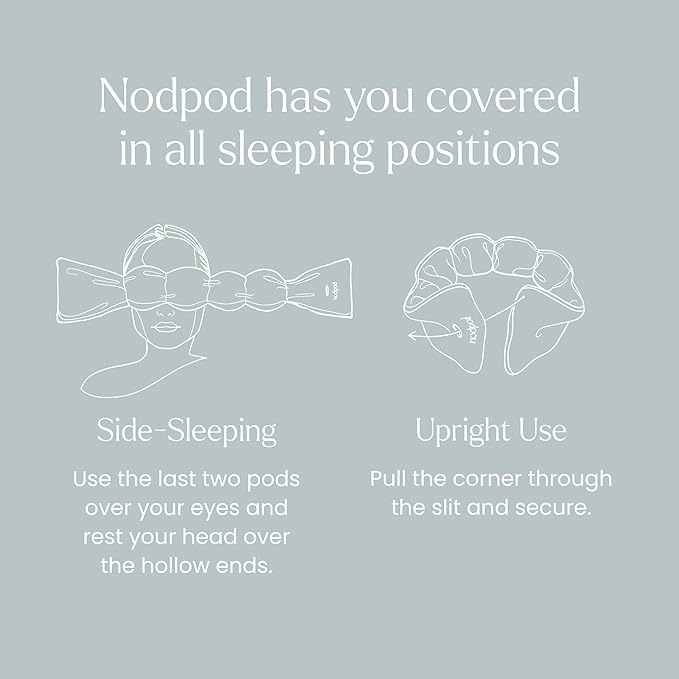 Nodpod Gentle Pressure Silk Sleep Mask | Patented Light Blocking Design for Sleeping, Travel & Relaxation | Bead Filled, Machine Washable (Willow)-Velvo Beauty