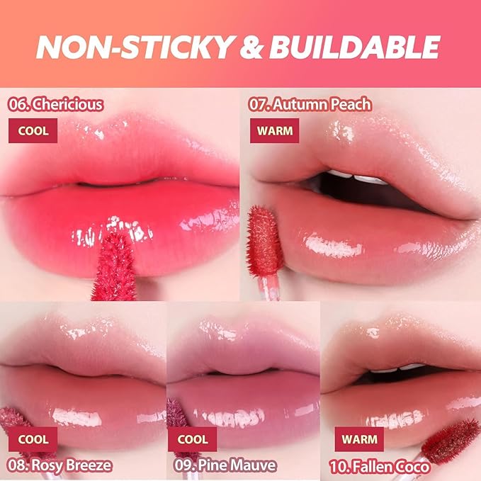 MILKTOUCH Jelly Fit Lip Tint (04 Mute-Ficial Plum) with Cooling Plumping Effect and Water-Based Non-Sticky Texture | Long Lasting Korean Beauty Lipstain Tinted Gloss Oil Brown K Makeup-Velvo Beauty