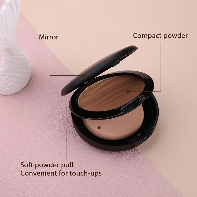 Pressed Face Powder, Flawless and Oil Control Pressed Setting Powder, Long Lasting Matte Finish 4# COCOA 04-Velvo Beauty