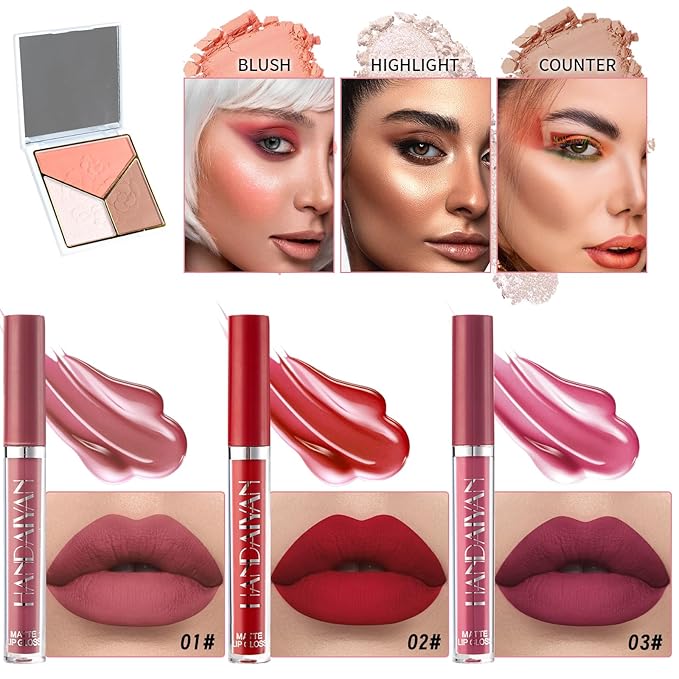 Makeup Set, Makeup Set for Women Full Kit, Eyeshadow Palette, Foundation Concealer CC Cream 3 in 1 Palette, Liquid Lipstick Eyebrow Pencil Eyeliner, Makeup Brush Sponges Makeup Bag-Velvo Beauty