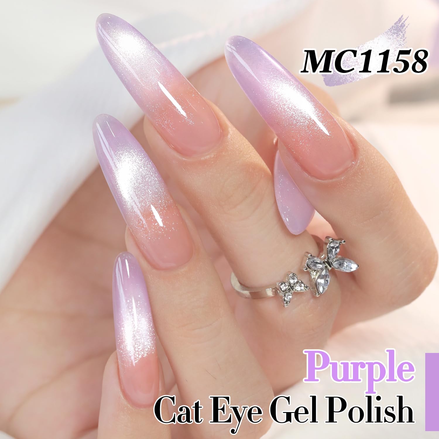 Double Rhythm 6 Colors Cat Eye Gel Polish Set Shimmer Glitter with Magnet Holographic Reflective Magnetic UV Nail Art Kit (6-Kit-47)-Velvo Beauty