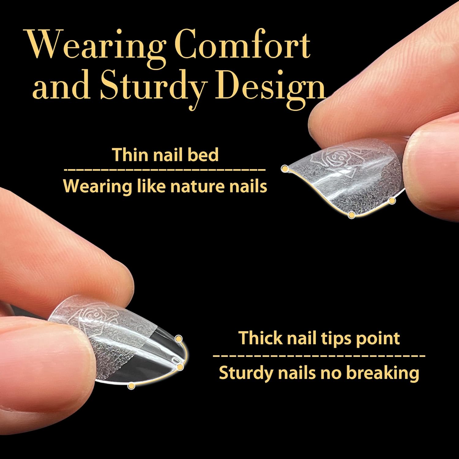 UNA GELLA 600Pcs Short Oval Almond Gel Nail Tips, Pre-file Round Almond Nail Tips 12 Sizes Soft Gel Clear Fake Nails Tips Full Cover for Nails Extension Home DIY Salon with Box-Velvo Beauty