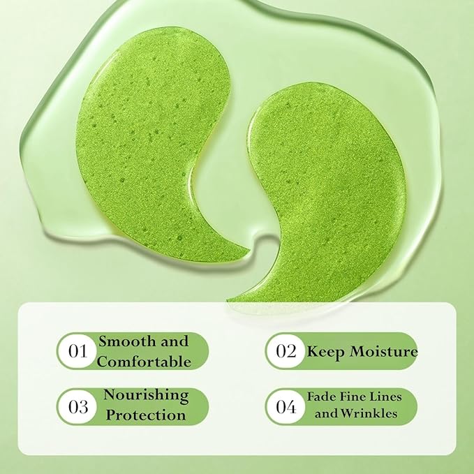 Under Eye Patches - 24K Gold Eye Mask,Moisturizing Serum for Firming, Brightening, and Relieving Eye Fatigue - Under Eye Patches for Dark Circles and Puffiness (seaweed)-Velvo Beauty