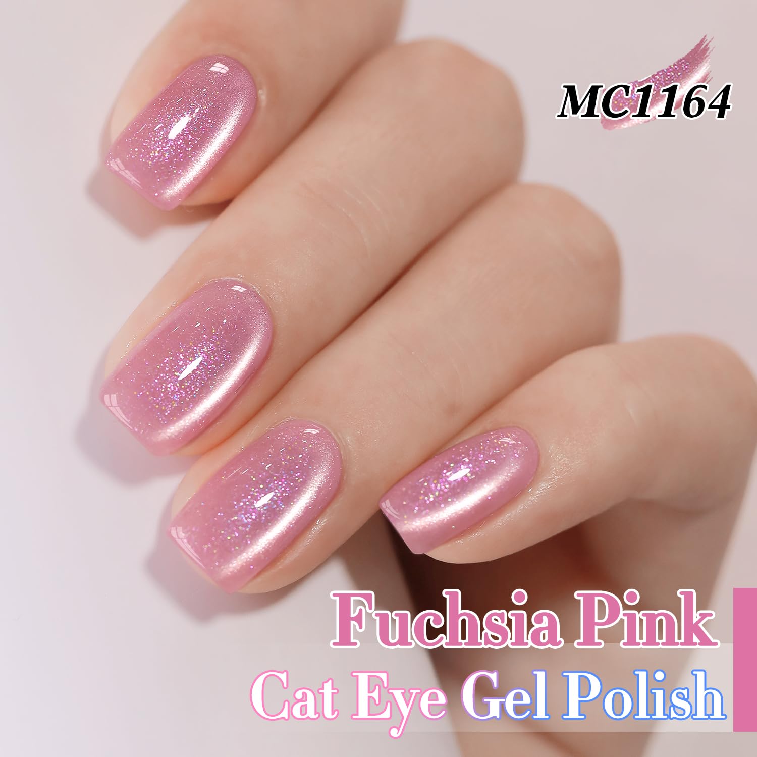 Double Rhythm 6 Colors Cat Eye Gel Polish Set Shimmer Glitter with Magnet Holographic Reflective Magnetic UV Nail Art Kit (6-Kit-48)-Velvo Beauty