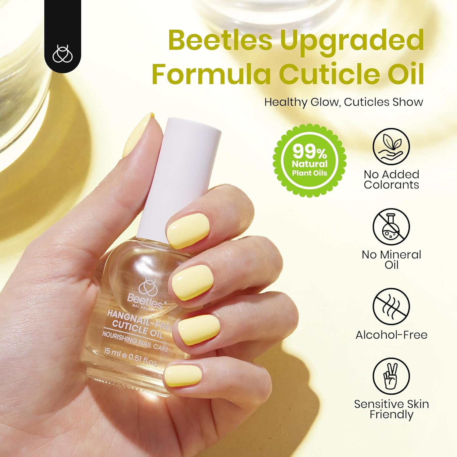 Beetles Cuticle Oil for Nail 15ml Almond Fragrance Care with Jojoba Oil & Vitamin E Nail Growth and Repairs Cuticles, Natural Sweet Almond Nourish Skin Salon Gifts for Women-Velvo Beauty