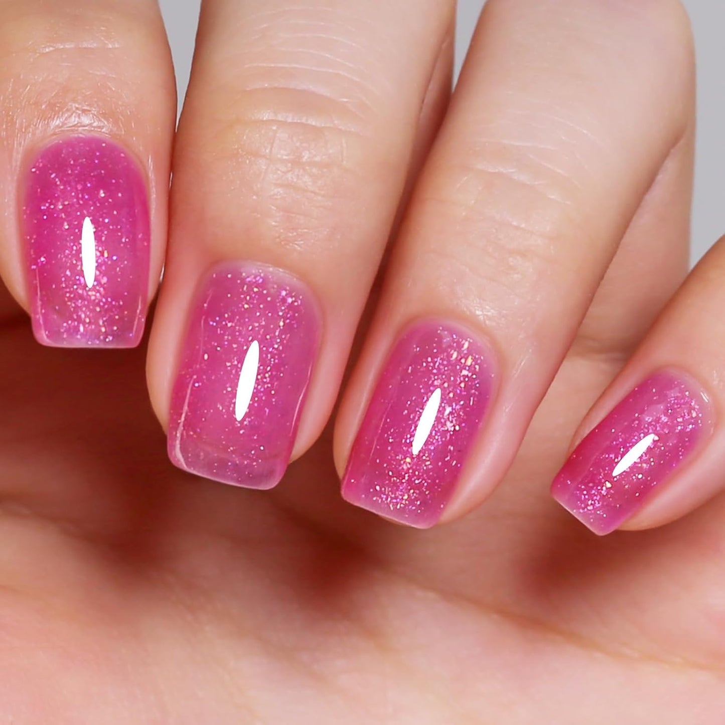 Imtiti Glitter Gel Nail Polish, Pink Iridescent Glitter Gel Polish Diamond Shimmer Sparkle Soak Off UV LED Nail Gel Polish spring summer Manicure 10ML-Velvo Beauty