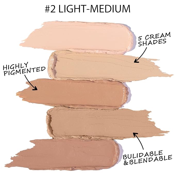 5 In 1 Multi-Use Correcting Concealer Palette,Waterproof Long Lasting Contour Palette,Professional Creamy Concealer Kit for Women,Easy to Create Full Coverage and Natural Finish.#2-Velvo Beauty