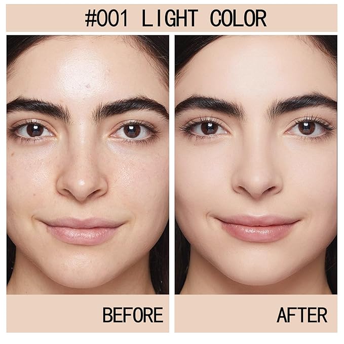 Powder Foundation,Long Wear Full Coverage Foundation with Sponge,Flawess Demi-Matte Finish,Brighten Correcting Color-Velvo Beauty