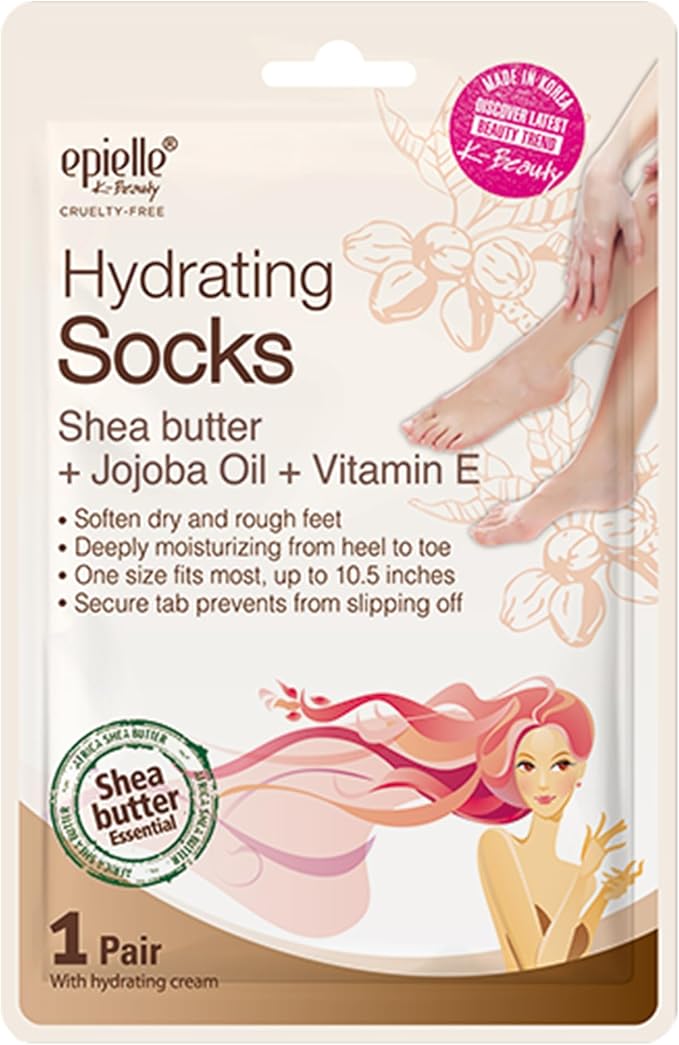 Epielle Hydrating & Moisturizing Hand & Foot Masks 12 Pairs, Relieve and Soften Dry Hands & Cracked Heels with Shea Butter & Sunflower Seed Oil, Korean Skin Care, Spa Set, Self Care Gifts for Women-Velvo Beauty