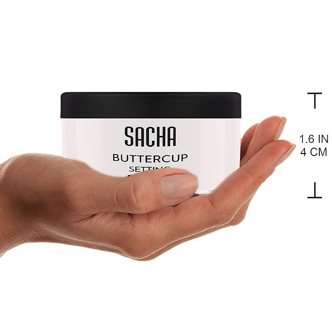 Sacha BUTTERCUP No Color Setting Powder Makeup 1.75 Oz. Translucent Setting Powder for Oily Skin Finishing Powder Loose Powder Makeup Blurring Powder Blurs Fine Lines and Pores For All Skin Tones-Velvo Beauty
