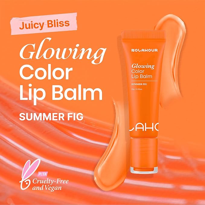 Glowing Color Lip Balm 0.35 Oz| Hydrating Lip Balm Lip Gloss for Girls | Vegan Lip Balm & Lip Plumping Gloss | Lip Glowy Balm & Lip Care for Dry Lips | Moisturizing Lip Balm Summer Fig-Velvo Beauty