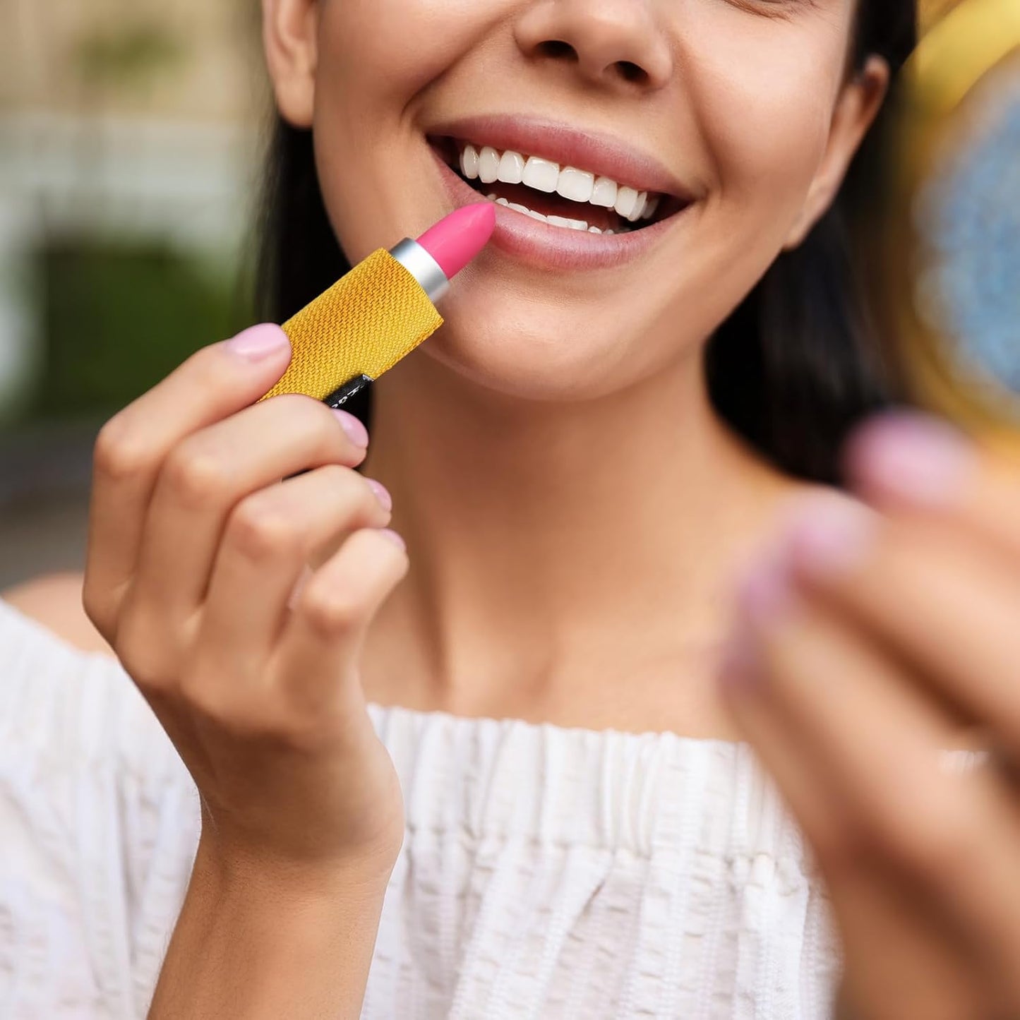Lip Balm Keychain - Shinny Chapstick & Lipstick Holder - Tight Elastic Holder for Fat & Slim Lip Balms-Velvo Beauty
