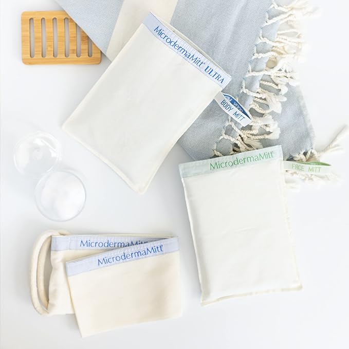 MicrodermaMitt ULTRA Exfoliating Mitt - The Ultimate Deep Exfoliating Body Scrubber Kese Glove – Keratosis Pilaris, Strawberry Skin Treatment, Reduce Ingrown Hair, Turkish Body Scrubber Exfoliator-Velvo Beauty