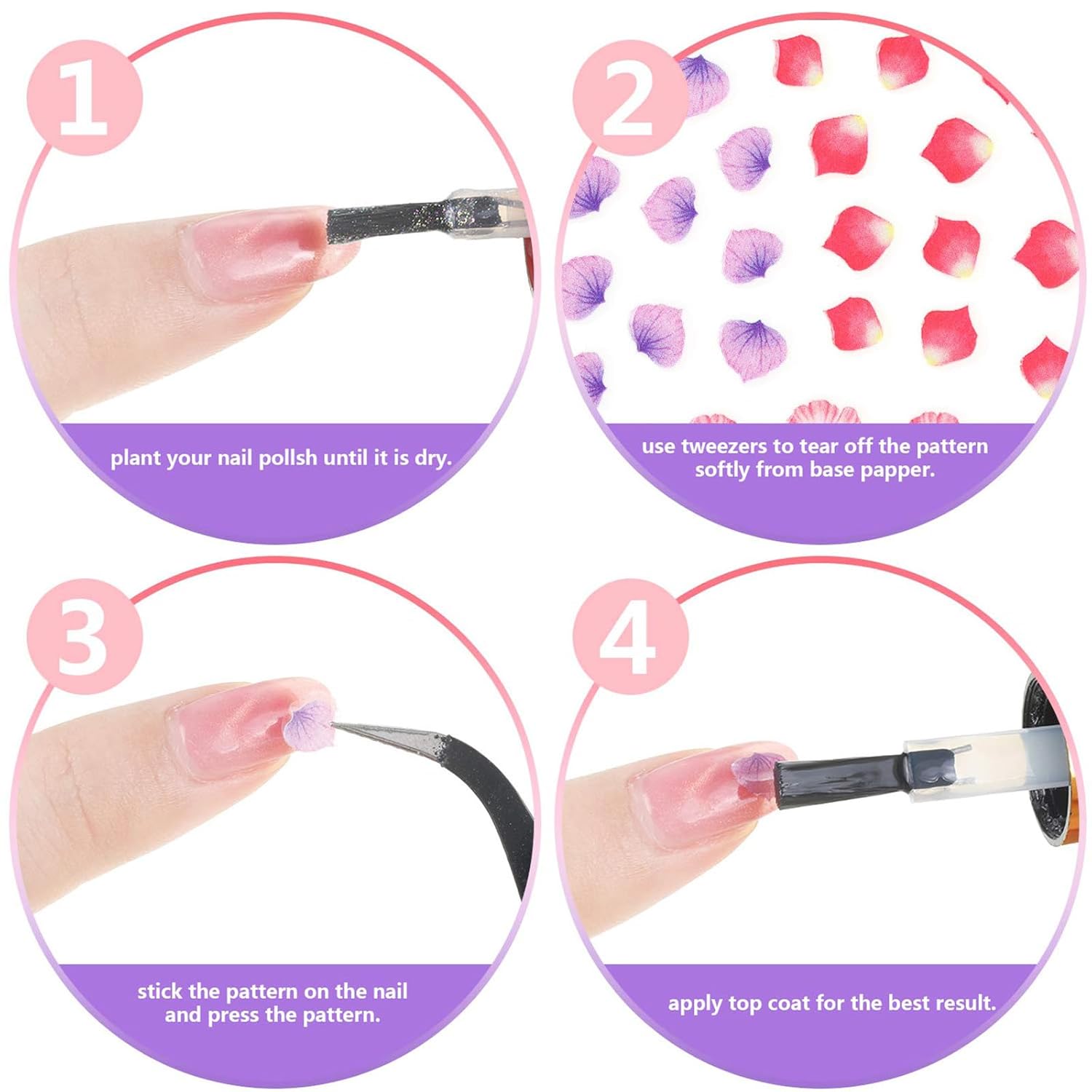 Blulu 5000 Pcs Flower Nail Stickers 100 Sheets 3D Self Adhesive Nail Stickers Multi Design Decals Multicolor Flower Manicure Decals with Tweezer(Retro Floral Series)-Velvo Beauty