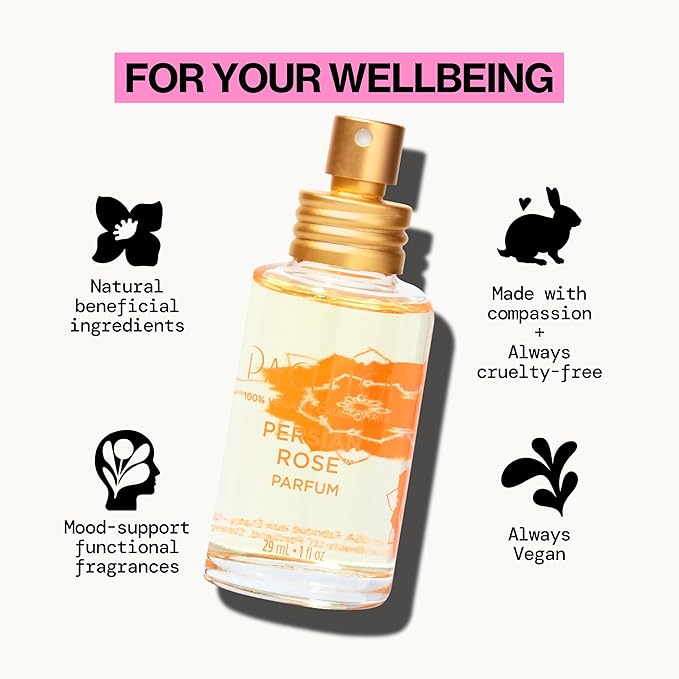 Pacifica Beauty, Persian Rose Clean Fragrance Spray Perfume, Made with Natural & Essential Oils, Fresh Rose Scent, Vegan + Cruelty Free, Phthalate-Free, Paraben-Free, Gifts for Her, 29 ml. 1 fl. oz-Velvo Beauty