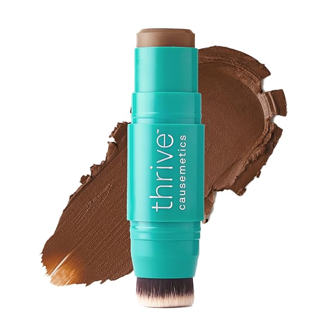 Thrive Causemetics Triple Threat Color Stick: Cream Bronzer & Contour Stick with Vitamin E, Evening Primrose Oil, Waterproof Smudge Proof Face Makeup Formula, Senait (Tan Golden)-Velvo Beauty