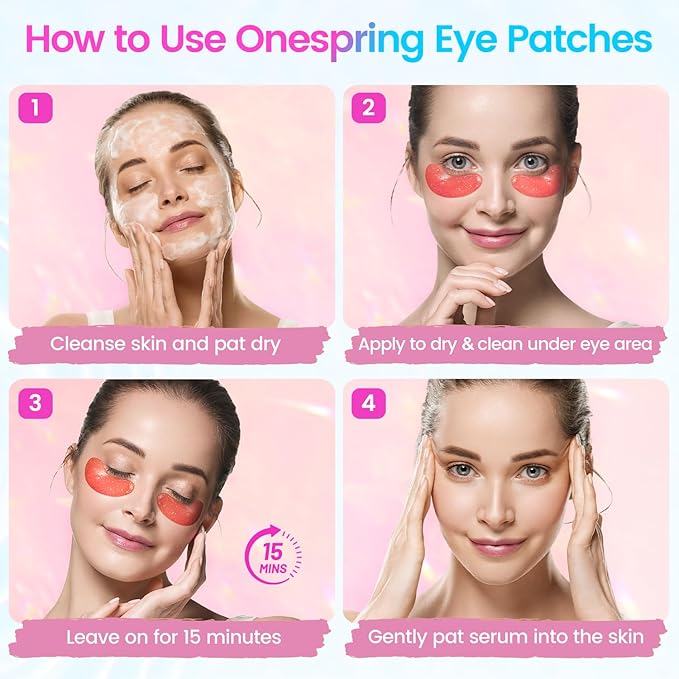 Under Eye Patches (24 Pairs) - Eye Gel Pads for Wrinkles, Puffy Eyes, Dark Circles, Eye Bags, Natural Collagen Eye Gels Pads, Under Eye Mask Patches for Refreshing, Revitalizing-Velvo Beauty