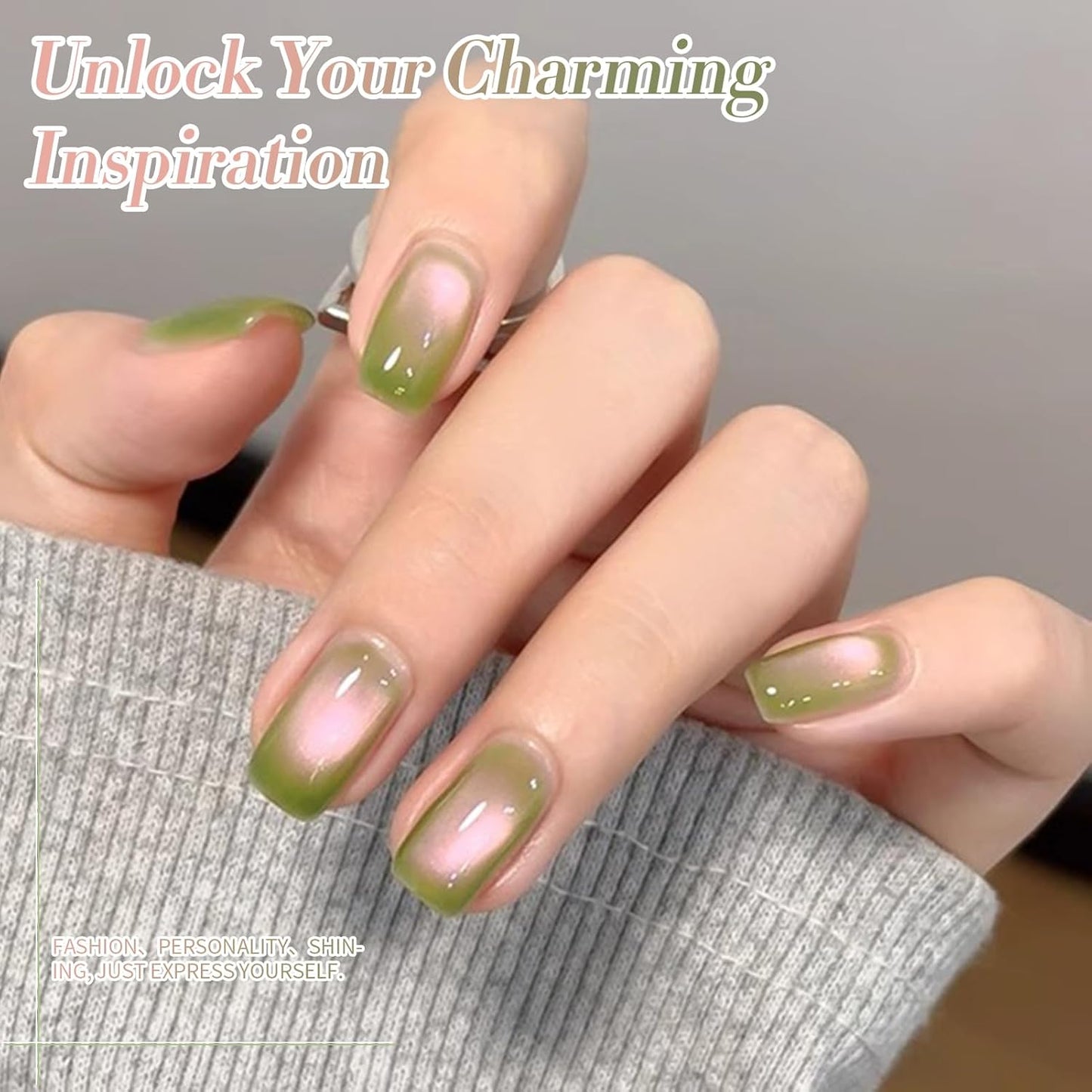 BORN PRETTY Cat Magnetic Eye Gel Nail Polish,Sweet Guava Green Pink Magnetic Gel Polish Manicure Nail Art DIY 15ml-Velvo Beauty