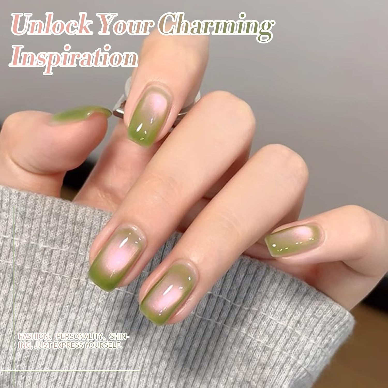 BORN PRETTY Cat Magnetic Eye Gel Nail Polish,Sweet Guava Green Pink Magnetic Gel Polish Manicure Nail Art DIY 15ml-Velvo Beauty