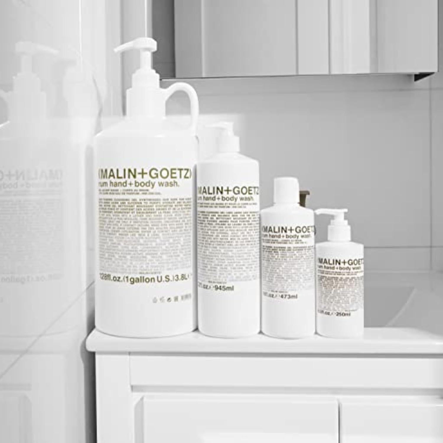 MALIN+GOETZ Rum Hand + Body Wash, 128 Fl. Oz. – Allows Up to 15 Refills, Natural Cleansing, Purifying & Hydrating for Women & Men, For All Skin Types, No Stripping or Drying, Cruelty-Free & Vegan-Velvo Beauty