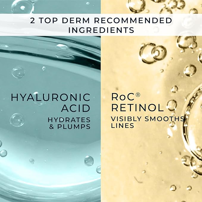 RoC Retinol Correxion Max Hydration Anti-Aging Daily Face Moisturizer with Hyaluronic Acid, Fragrance-Free, Oil Free Skin Care, 1.7 Ounces (Packaging May Vary)-Velvo Beauty