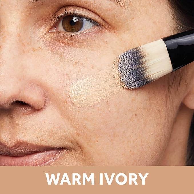 No7 Lift & Luminate Triple Action Serum Foundation - Warm Ivory - Liquid Foundation Makeup with SPF 15 for Dewy, Glowy Base - Radiant Serum Foundation for Mature Skin (30ml)-Velvo Beauty