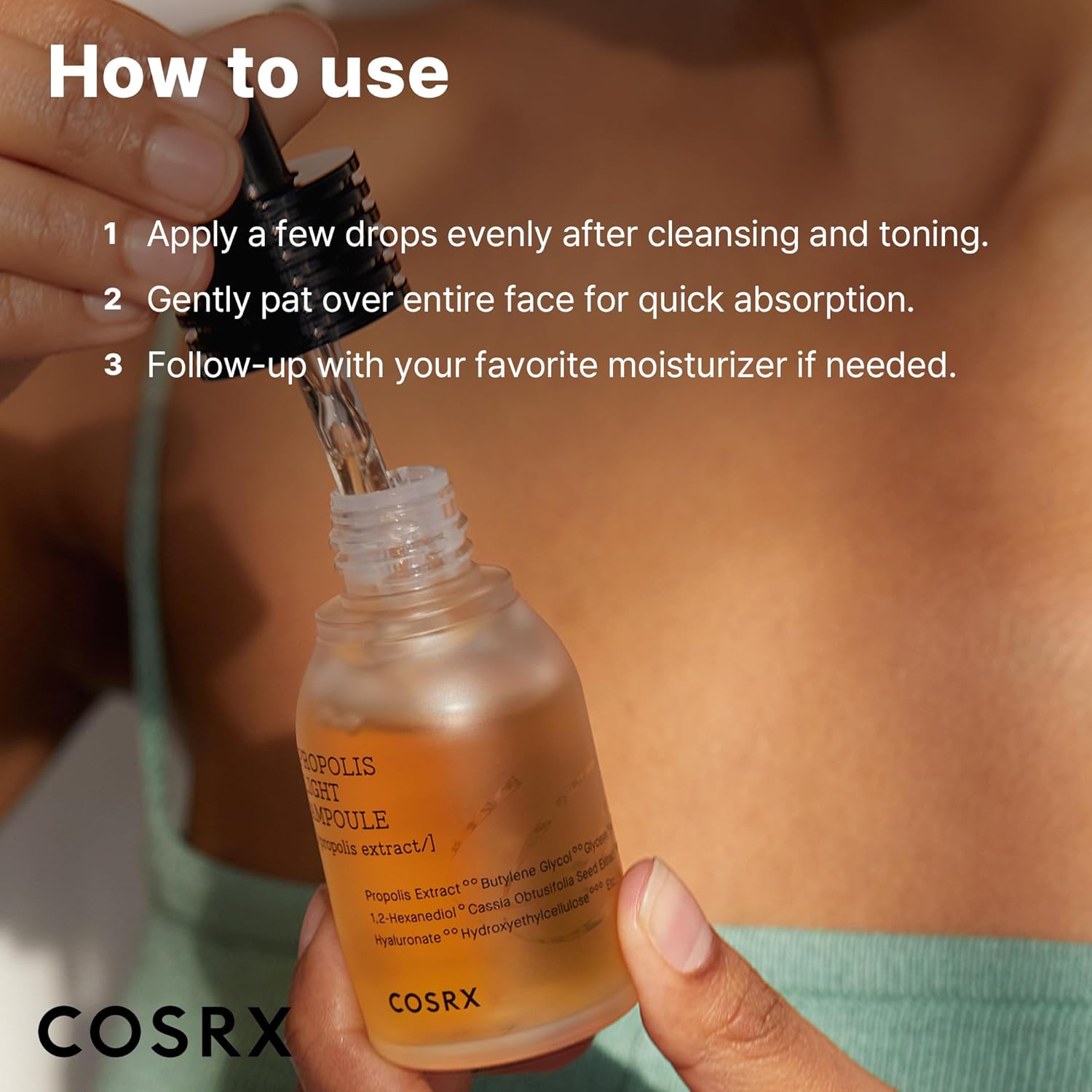 COSRX Propolis Ampoule, Glow Boosting Serum for Face with 73.5% Propolis Extract, 1.01fl.oz/30ml, Hydrating Essence for Sensitive Skin, Fine Lines, Uneven Skintone, Korean Skincare-Velvo Beauty