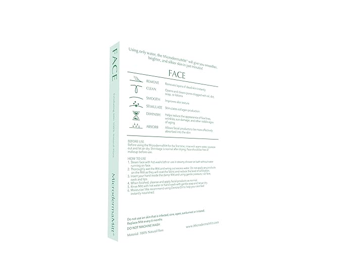 MicrodermaMitt Deep Exfoliating Mitt Scrub for Face, Lips & Neck - Dead Skin & Blackheads Remover - Gentle Facial Scrubber - Exfoliator Glove for Shower - Women Skin Care-Velvo Beauty