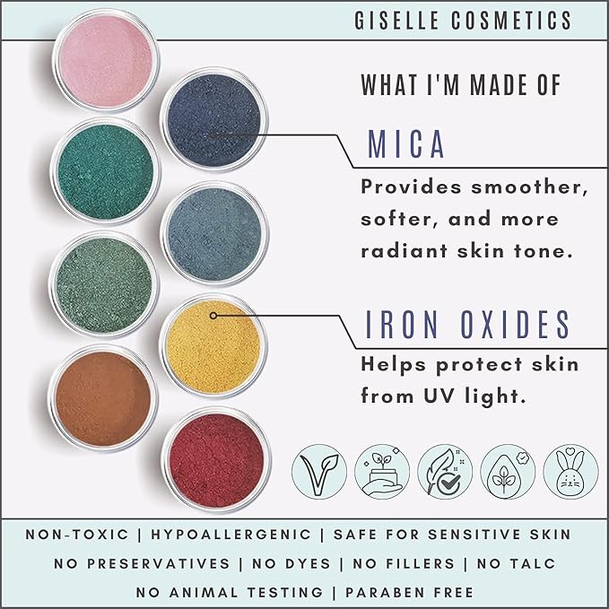 Ice Cream Love Mineral Powder Organic Makeup Kit - Loose Pigment Eyeshadow, Glitter Eyeshadow, Copper Eyeshadow Palette, Non-Toxic Shimmer Eye Shadow, Talc-Free Eyeshadow-Velvo Beauty