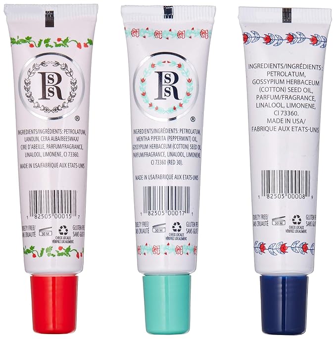Rosebud Perfume Co. Tube 3 Pack: Smith's Rosebud Salve + Smith's Strawberry Lip Balm + Smith's Minted Rose Lip Balm-Velvo Beauty