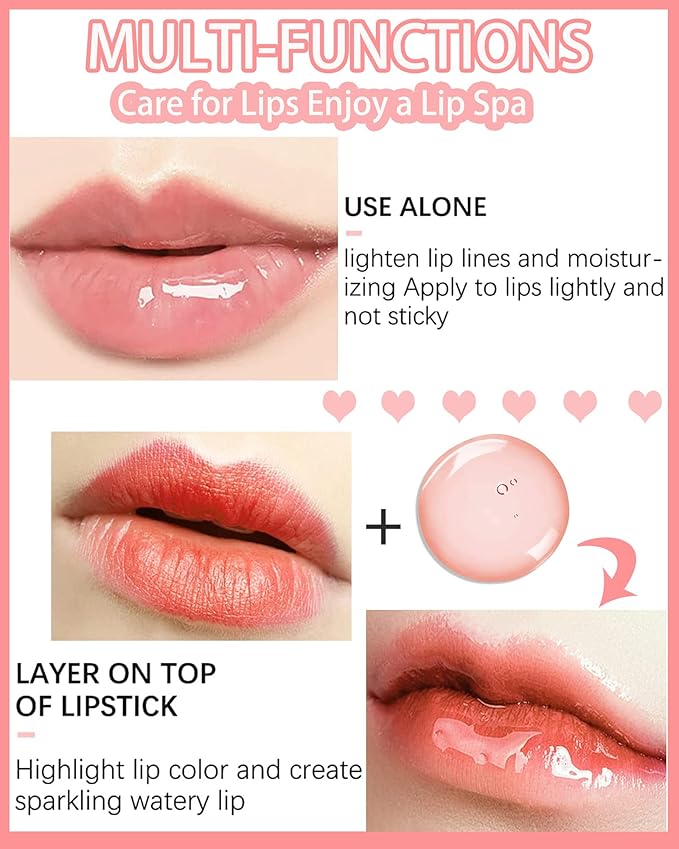 Hydrating Plumping Lip Glow Oil,Tinted Lip Gloss,Transparent Toot Lip Oil,Long Lasting Moisturizing Clear Glow Reviver Lip Oil for Lip Care Dry Lips,Women's Day Makeup Gift for Women(#001 Pink)-Velvo Beauty