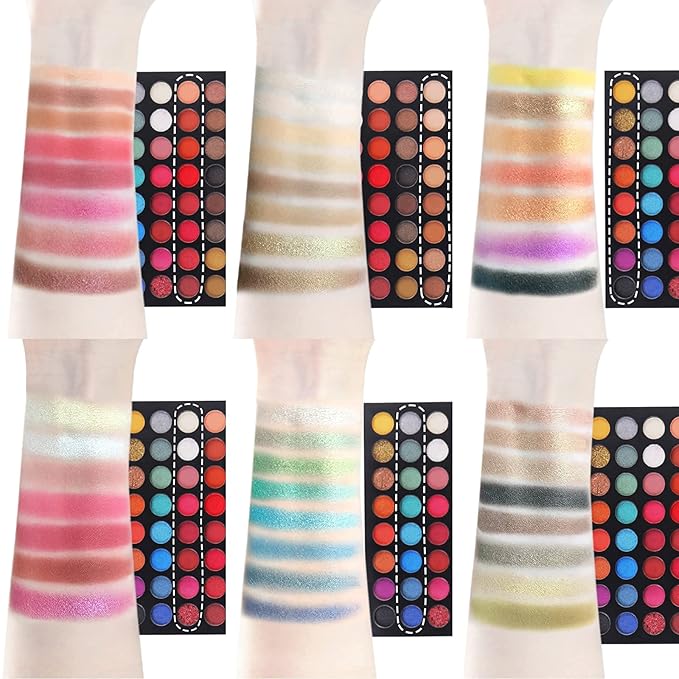 Eyeshadow Palette Glitter 48 Colors Bright Colorful Shimmer Eye Shadow Makeup Palette High Pigmented Metallic Color Eye Shadow Powder Easy To Blend Rainbow Sparkle Glitter Eyeshadow Pallet-Velvo Beauty